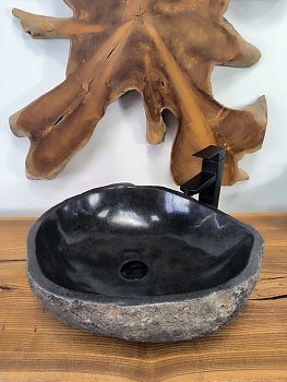 Раковина из речного камня RS-66630 52х45х15 из натурального камня