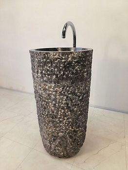 Раковина напольная из мрамора Pedestal Grey Marmo MN-65952 45х45х90 из натурального камня
