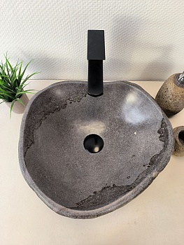 Раковина из речного камня RS-65988 43х40х15 из натурального камня