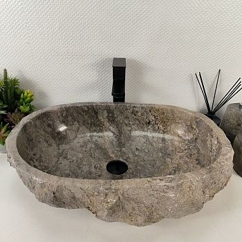 Раковина из мрамора Erozy Grey EM-65517 60*52*15 из натурального камня