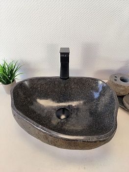 Раковина из речного камня RS-65968 49х34х15 из натурального камня