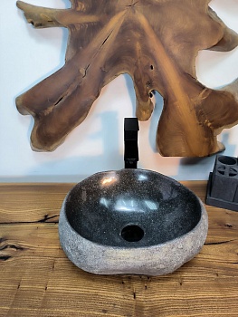 Раковина из речного камня RS-66758 39х33х14 из натурального камня