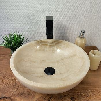 Раковина из оникса Bowl White BO-66080 40*40*15 из натурального камня