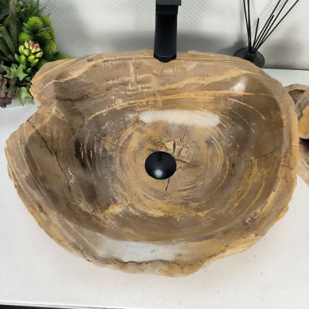 Каменная раковина из окаменелого дерева OD-04414 (53*43*15) 0176 из натурального камня