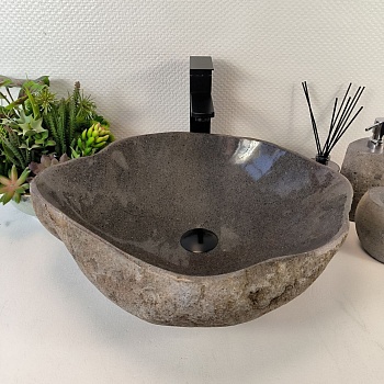 Раковина из речного камня RS-65364 50*44*16 из натурального камня