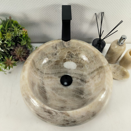 Каменная раковина из оникса Donut Grey DO-04547 (45*45*15) 0202 из натурального камня