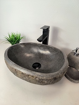 Раковина из речного камня RS-66004 46х35х15 из натурального камня