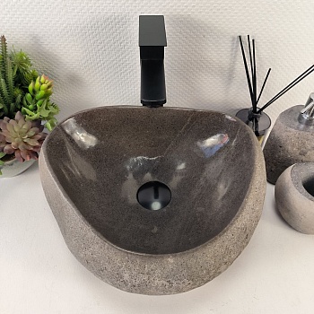 Раковина из речного камня RS-65402 40*33*14 из натурального камня