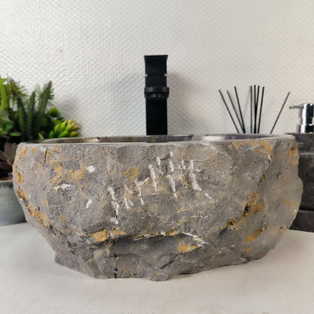 Каменная раковина из мрамора Erozy Grey EM-05319 (37*32*15) 0882 из натурального камня