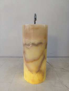 Раковина напольная из оникса Silinder ON-65920 40х40х90 из натурального камня