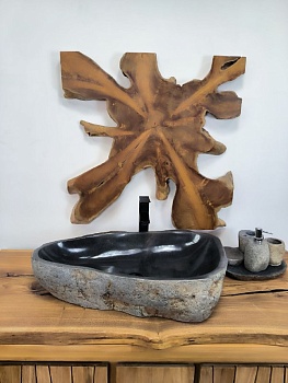 Раковина из речного камня RS-66326 70х42х15 из натурального камня