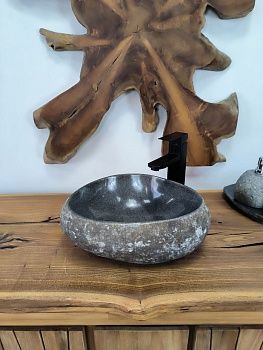 Раковина из речного камня RS-66297 39х31х15 из натурального камня