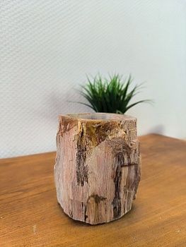Стакан из окаменелого дерева СO-66174 из натурального камня