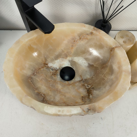 Каменная раковина из оникса Erozy Yellow EO-04496 (44*35*15) 0159 из натурального камня