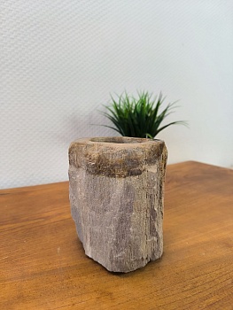 Стакан из окаменелого дерева СO-66177 из натурального камня