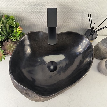 Раковина из речного камня RS-65455 44*37*15 из натурального камня