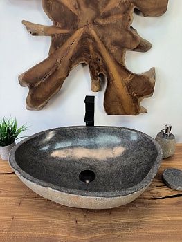 Раковина из речного камня RS-65808 58х42х15 из натурального камня