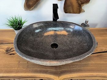 Раковина из речного камня RS-65799 61х46х15 из натурального камня