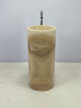 Раковина напольная из оникса Silinder ON-66258 40х40х90 из натурального камня