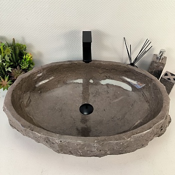 Раковина из мрамора Erozy Grey EM-65567 70*48*16 из натурального камня